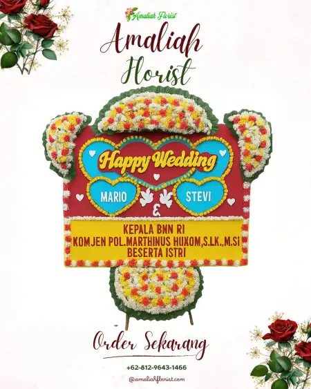 Papan Bunga Pernikahan Namo Gajah